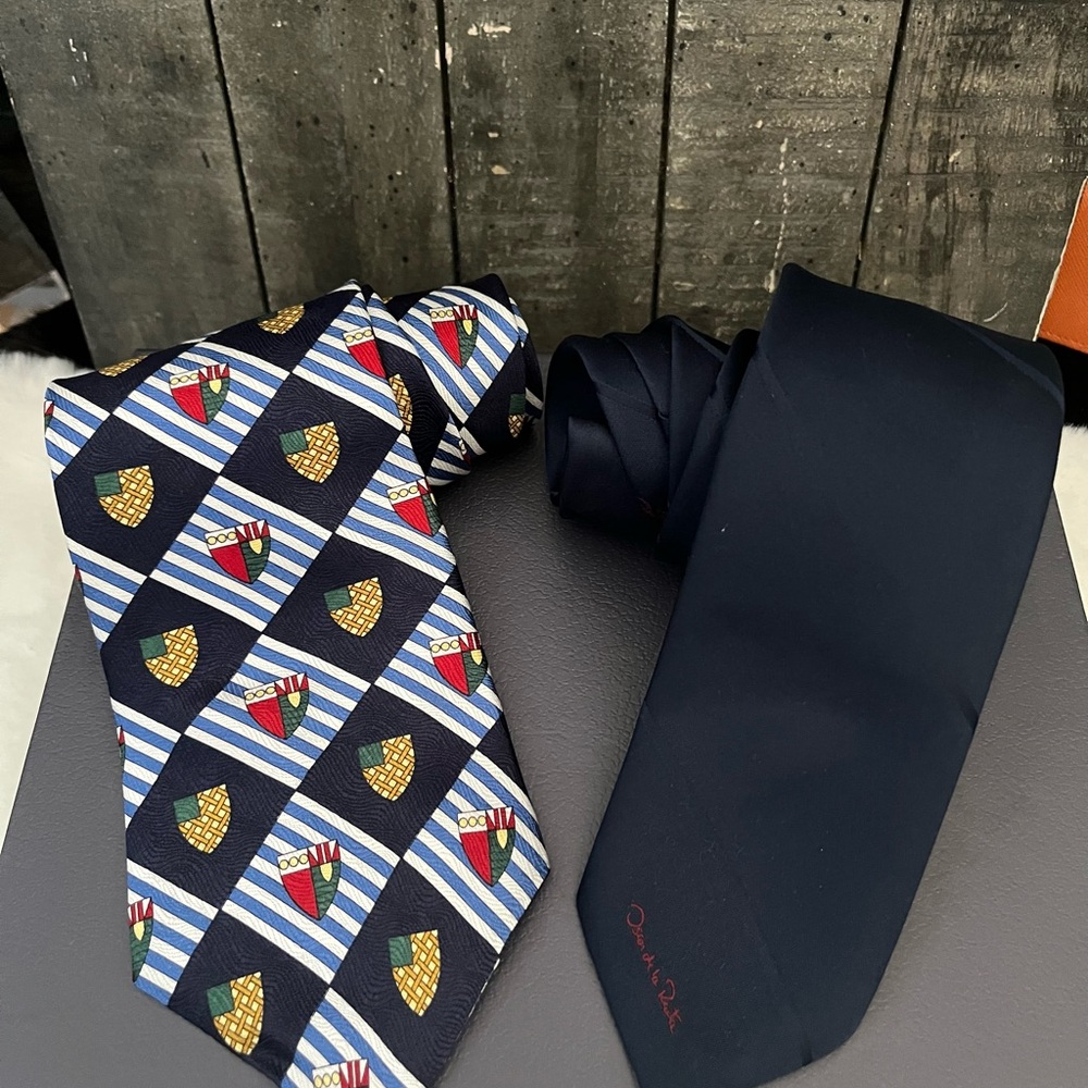 OSCAR de la Renta Designer Patterned and Solid Tie Set (2)